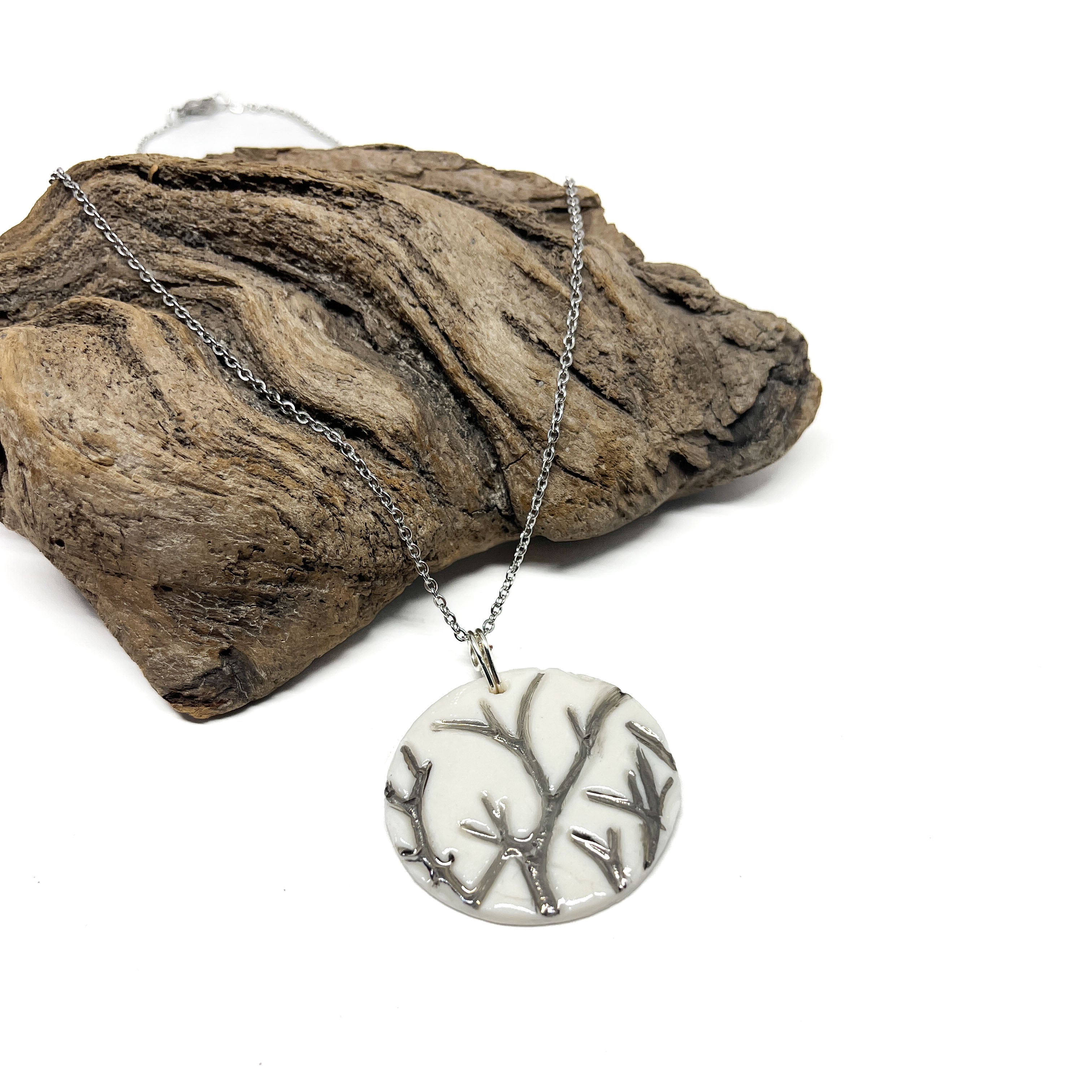 Gold Branch Porcelain Necklace