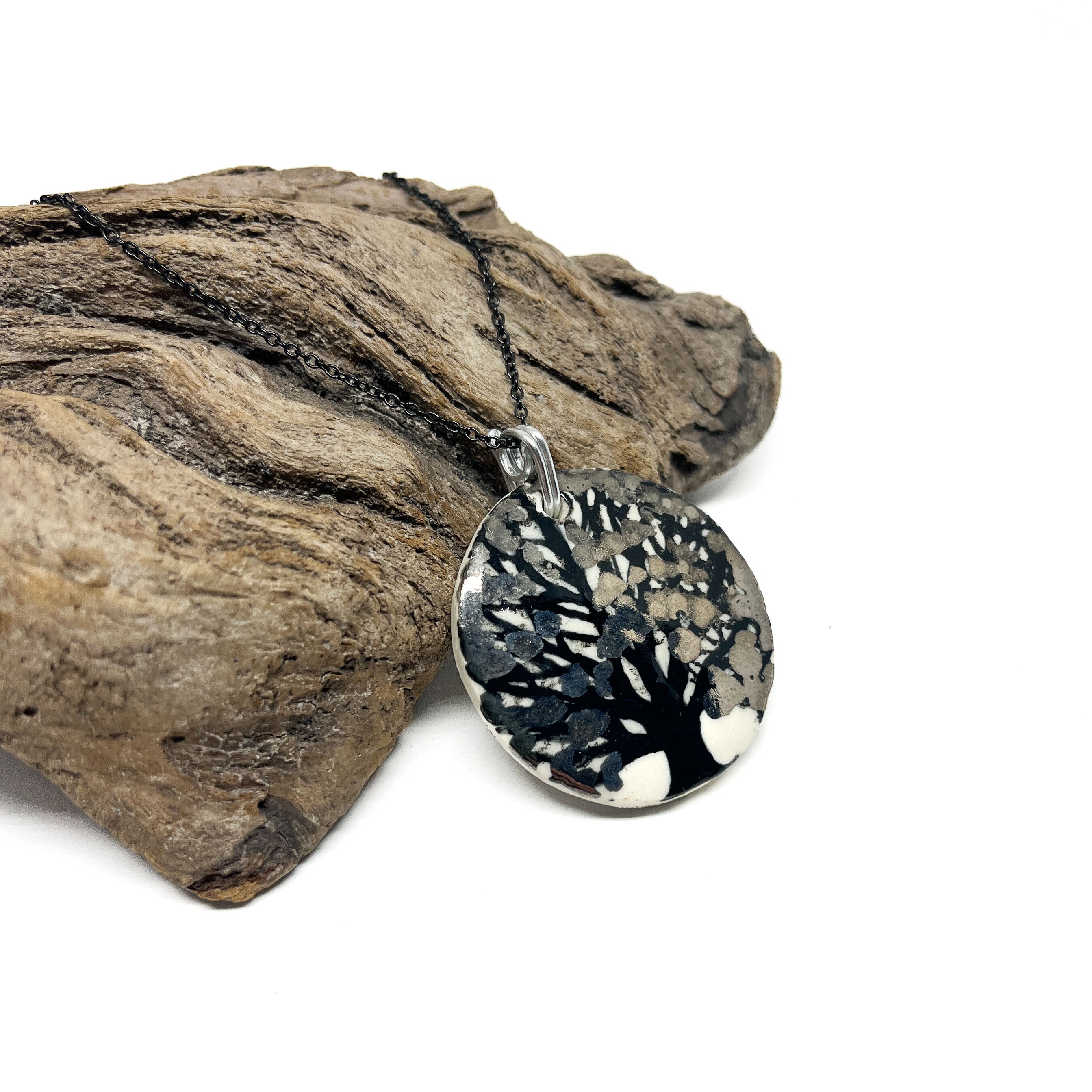 Gold Ceramic Tree Necklace